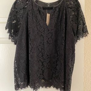 J Crew blouse XL black NWT